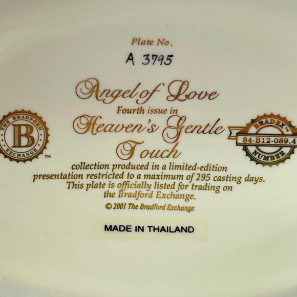 Vintage Bradford Exchange Angel Of Love Heaven’s Gentle Touch 2001 No. A3795 - Picture 6 of 7